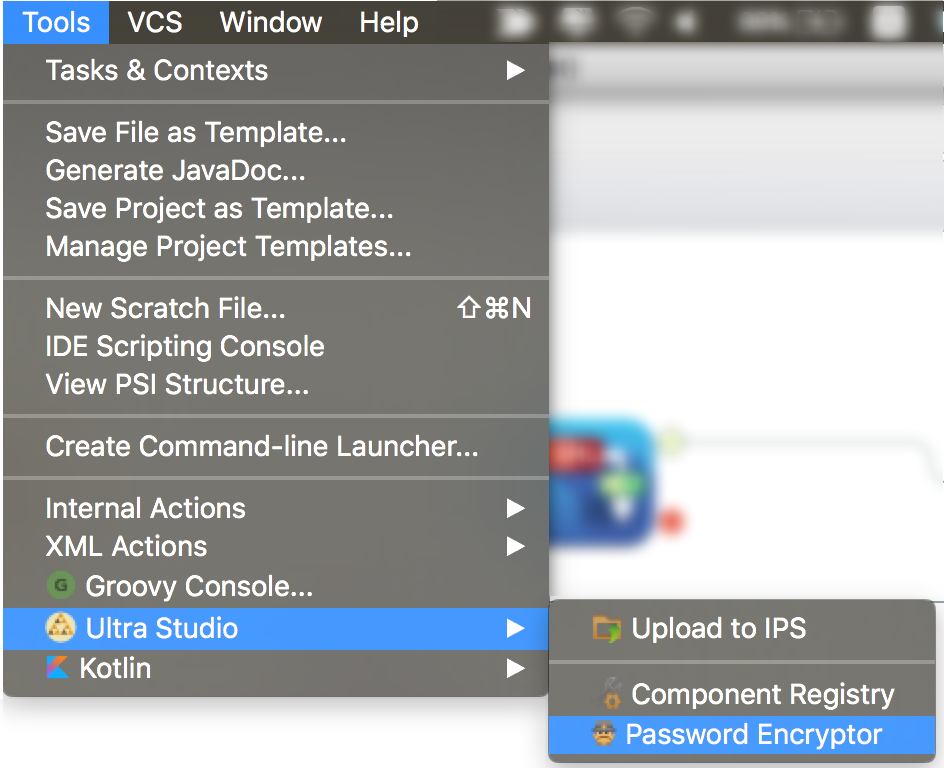 ultrastudio encryptor menu