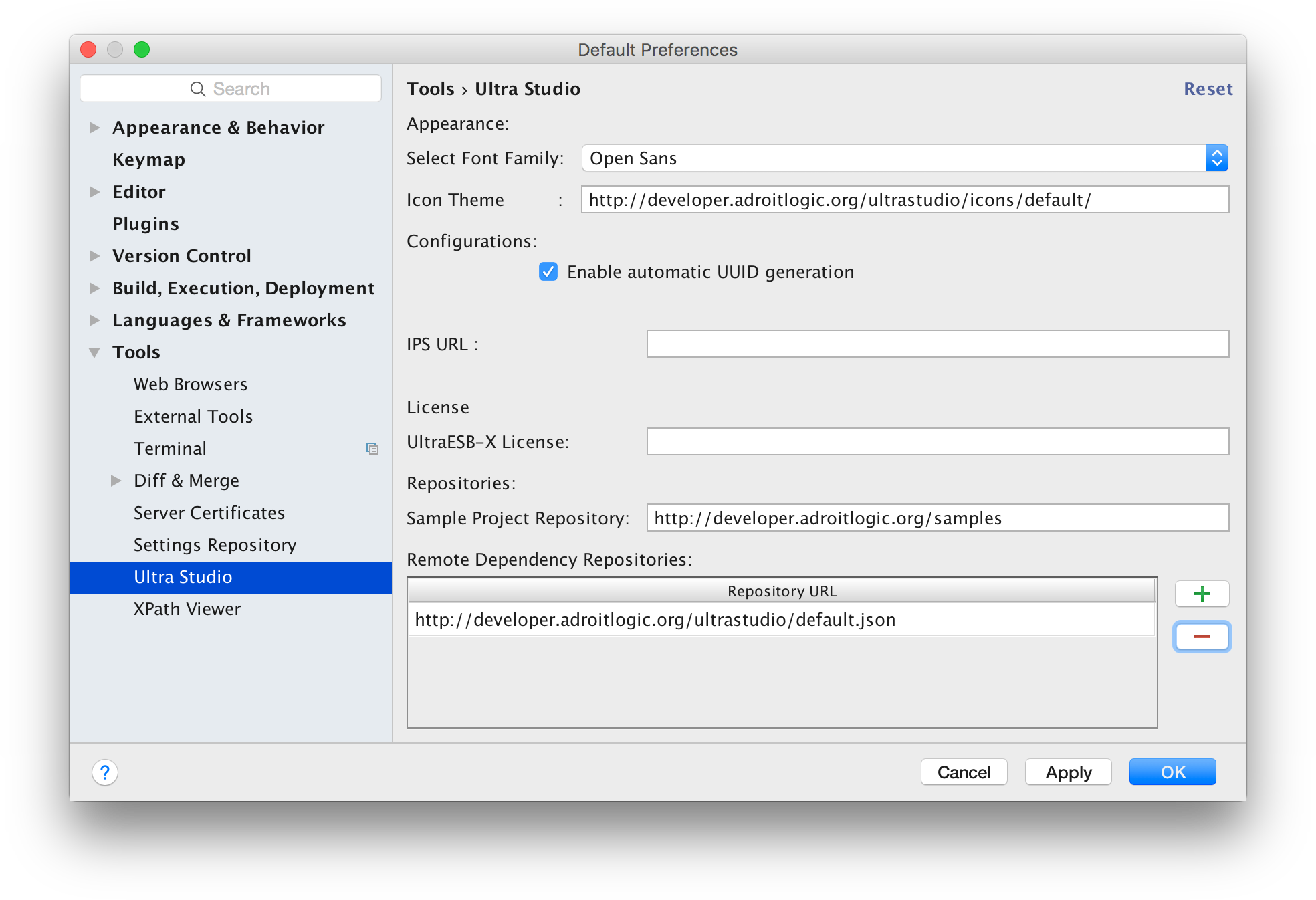 ustudio preferences